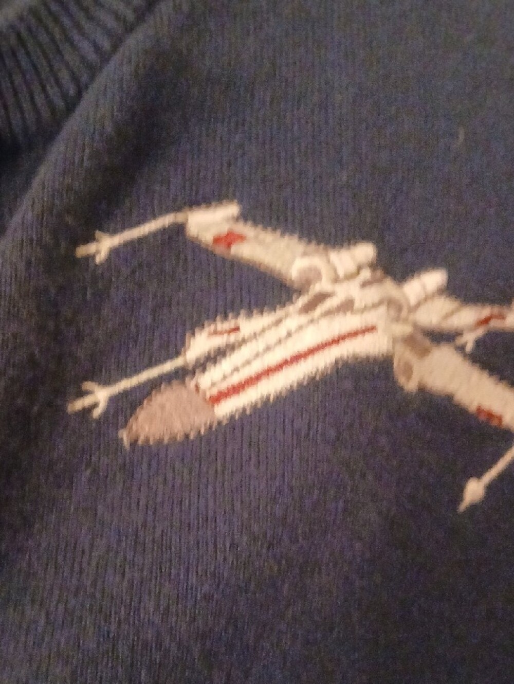 STAR WARS  Her Universe Navy X-Wing Embroidered Cardigan Sweater Size S/M - Picture 6 of 14